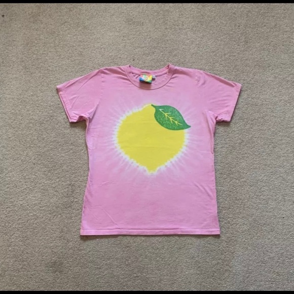 Big Bud Press Tops - Big Bud Press Lemon Tie Dye Pink Tee Size M